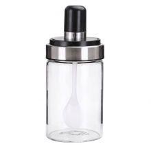 Kitchen Salt And Pepper Condiment Sets Transparent Spice Oil Bottle With Scoop